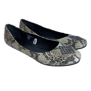 Mossimo Snake Skin Print Ballet Flat Shoes Size 9.5 Faux Leather
